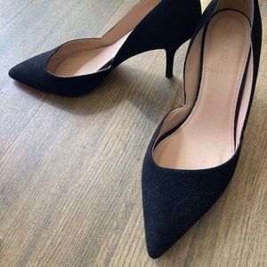 J.Crew Colette Suede D'Orsay Pumps Sz 6 Black